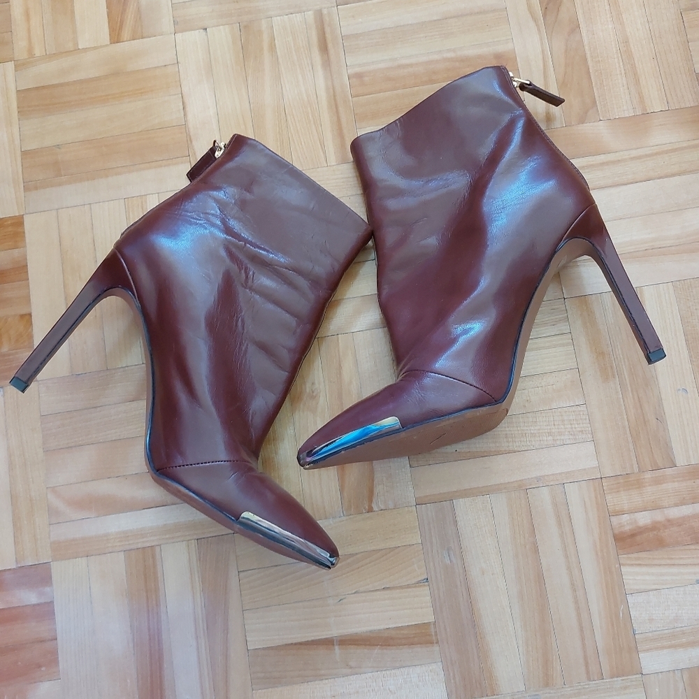 Nine west high heel leather booties size 7.5